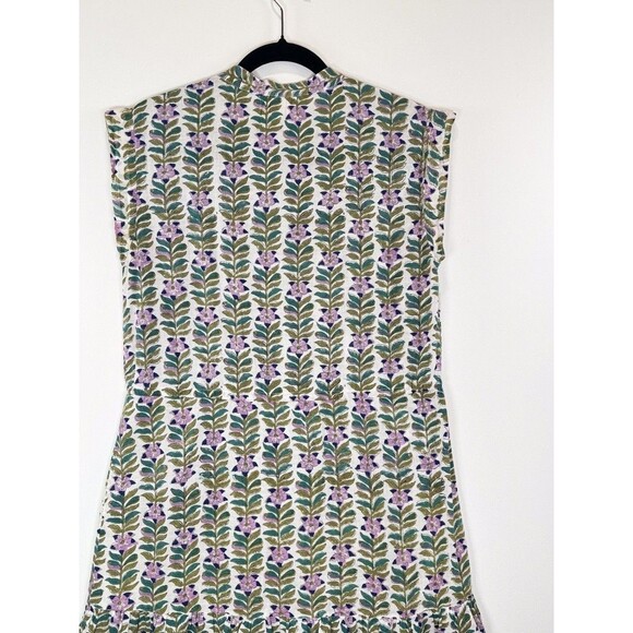 Perry Walker Womens Dress Green Floral Mini Cap Sleeve A Line Boho 1 US Small - Picture 7 of 11